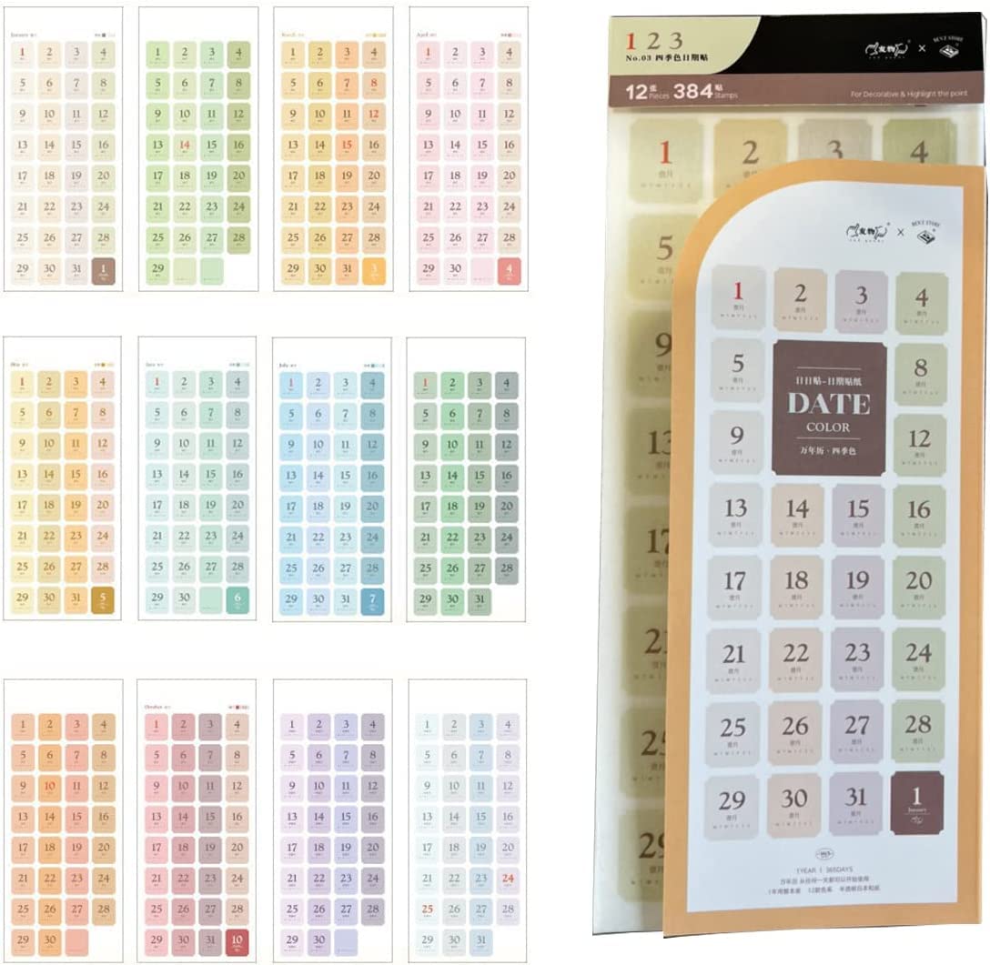 Amazon.co.jp: LIKENNY シール コラージュ 素材 シール 12シート入 384